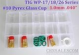 CHNsalescom 28個のTIG溶接スタッビガスレンズ＃10パイレックスカップキットWP-17/18/26トーチ.040