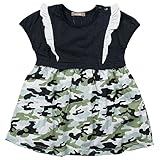 《春夏対応》 nico hrat(ニコフラート) 製品洗い加工済み 42/2天竺カモフラージュワンピース 130cm /BK NO.B-270802