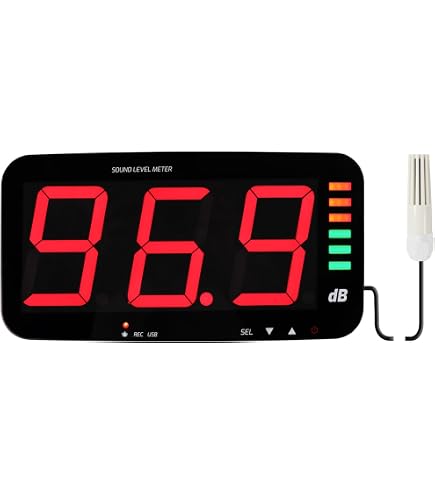 Amazon | 騒音計 WIFI デシベルモニター Tuya 接続 温度/湿度/時間