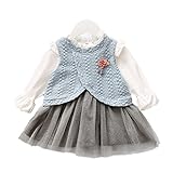 WIN　子供服 女の子 ガールズ ベビー 長袖 秋冬　女の子 防寒 韓国スタイル 結婚式 発表会 入園式 卒園式 七五三 出産祝い パーティー (100cm, ブルー)