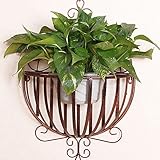 Plant shelf サスペンションフラワースタンド、アイアンフラワーラック壁掛けラウンドフラワーバスケット Flower racks ( 色 : A , サイズ さいず : 54*35CM )