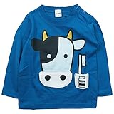 【春秋冬物対応】 CHEEK ROOM(チイクルーム) 製品洗い加工済み42/2天竺うし長袖Tシャツ 110cm/BL NO.B-480206
