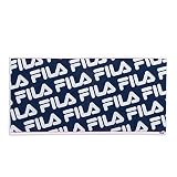 FILA 総柄 ボディタオル ネイビー 抗菌防臭 Agフレッシュ 清潔 綿100% ふわふわ 49-0104280 約140×70ｃｍ