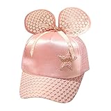 fenleo Baby Girls調整可能Star夏野球キャップSun Hat with Ear Size:46-55cm/18.1''-21.6''(Head Circumference) ピンク