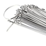 Hycc 102pcs 11.8インチステンレス鋼排気ラップコーティングロックケーブルZip Ties
