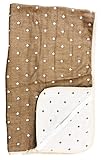 【全5カラー】綿100％ 6重ガーゼベビーシーツ(70×120cm) 水玉ガーゼ　ドット柄／カフェオレ