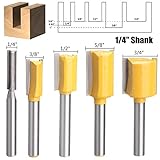 KING DO WAY 5pcs 1/4'' ルータービット 木工ツール カッター ビットセット