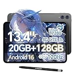 TECLAST T65 13インチ Android 14 タブレット 120Hz 20GB RAM 128GB ROM SIM対応 タッチペン付き