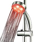 alohapi カラー の 水 が 出る! LED 簡易 シャワー ヘッド 電源 不要 水圧 発電 タイプ クリーニング クロス 付き (3. レッド 赤)