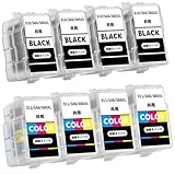 BC-310/BC-345/BC-365共通(BK ブラック)×4 + BC-311/BC-346/BC-366共通(C/M/Y 3色カラー)×4【合計8本セット】キャノン用 詰め替えインク 大容量 補充用 対応機種：MP493/MP490/MP480/MP280/MP270/MX420/MX350/iP2700/TS3130S/TS3130/TS203/TR4530/TS3330/TS3530