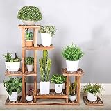 端まで フラワーラック 木製のフラワーラックソリッドウッドの鉢植え棚マルチミートプラントシェルフテラスモダンなアセンブリのフラワーラック