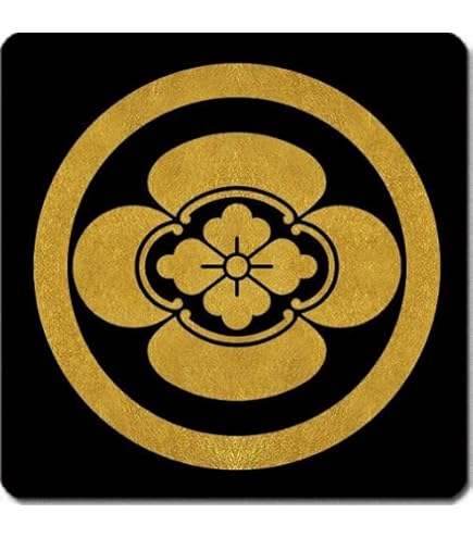 Amazon.co.jp: 家紋 蒔絵シール 家紋ステッカー「丸に木瓜 金」55mm