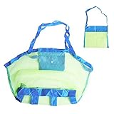 BCP Large and Smallビーチメッシュトートバッグfor holding Childrens 'シェルおもちゃ