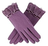 エレガントな屋外の女性の手袋を肥厚させるウールのミトン手袋のレースファッションミトン