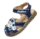 Ziweiba ベビーシューズ 赤ちゃんサンダル 子供用歩行靴 男児 男の子真夏靴 マジック留め 滑り止め 車カーモチーフ (15.5cm, B)