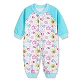 エルフ ベビー(Fairy Baby)ベビーカバーオールロンパース 長袖 春秋 出産祝い 可愛い動物柄 ブルー 9M