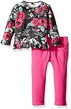 GUESS Baby Girls' Tunic and Jegging Set Flower Lace Pink Combo 12 Months [並行輸入品]