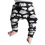 MIOIM ベビー服 子供服 ロングパンツ 雲柄 レギンス 女の子 男の子 かわいい 新生児 歩行服 出産お祝い 記念日 スポーツ 運動会 旅行 キッズ PPパンツ (ブラック, 80CM)