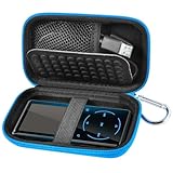 Comecase MP3 & MP4プレーヤーケース SOULCKER/G.G.Martinsen/Grtdhx/iPod Nano/Sandisk ミュージックプレーヤー/Sony NW-A45およびその他のBluetooth付き音楽プレーヤー用イヤホン、USBケーブル、メモリーカード用 - ブルー