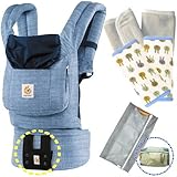 ベビーウエストベルト付エルゴベビー 抱っこ紐 ヴィンテージブルー　【日本正規品2年間保証付】本体＋パッド２個付 ERGO Baby