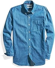 Goodthreads (グッドスレッズ) メンズ 長袖デニムシャツ スタンダードフィット, ミディアムブルー, S