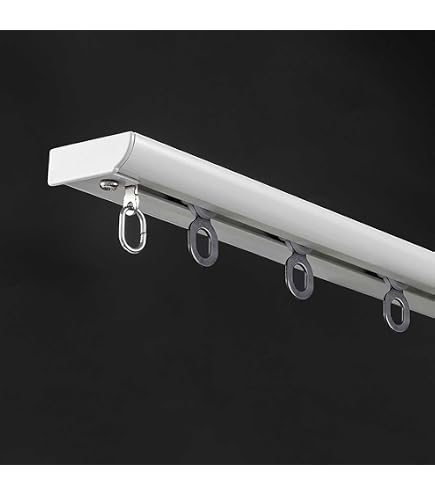 Glarks 155-Piece 5M White Flexible Ceiling Curtain Track Set – Includes Hooks, Clips, Brackets