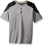 NFL Atlanta Falcons Boys Youth「ガンマ」半袖パフォーマンスTシャツ、スチールグレー, Large ( 1416 )