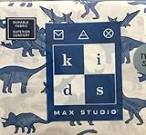 Max Studio Kids Blue Dinosaur Twin Sheet Set [並行輸入品]