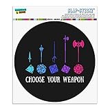 あなたの武器ダンジョンRPGダイスを選んでください自動車用車窓ロッカーサークルバンパーステッカー