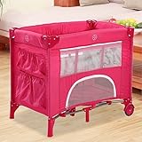 (ヘラサ)Herasa ベビーベッド折りたたみ ポータブル キャスター付き 軽量 バラ