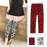 即納(韓国スタイル子供服) 春夏長ズボン　キッズ長ズボンレオ柄 キッズ レギンス スキニー ジーンズ 子供スパンツ90m 100cm 110cm 120cm 130cm 140cm red,140cm