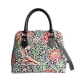 Signareレディースファッションキャンバスタペストリーコンバーチブルショルダーバッグ 花 (クレイ)
