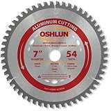 Oshlun SBNF-070054 7-Inch 54 Tooth TCG Saw Blade with 20mm Arbor for Aluminum and Non Ferrous Metals