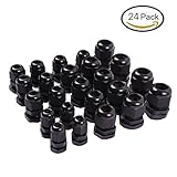 Teenitor ® 24 pcsプラスチック防水調節可能な3.5 – 13 mmケーブル腺ジョイント、pg7 pg9 pg11、pg13.5、pg16、、、24パック( Fast Shipping 