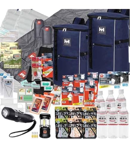 Amazon.co.jp: HIH 防災リュック 防災グッズ 防災セット 2人用 【福島