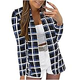 Ladies Fashion Bohemian Print Long Sleeve Open Front Slim Blazers Coat Casual Formal Suit Jacket for Office Ladies (Black, M)