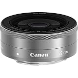 Canon EF-M 22mm f/2.0 STMレンズ(シルバー)。
