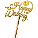 『kamimo』 ウェディング ケーキトッパー 前撮り 祝い Happy wedding 披露宴 二次会 結婚記念日 デコレーション ケーキ飾り cake1002 (1)
