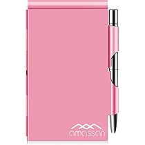 Amazon.co.jp: 7個の小さなメモ帳ホルダーセット、金属ペンと50