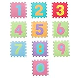 Tobartose キッズパズルマット アルファベット 数字 ジョイント 床暖房対応 30×30 床マット 子供部屋 10枚セット