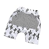 Weixinbuy Little Boys夏コットンCactusストライプショートパンツハーレムパンツ