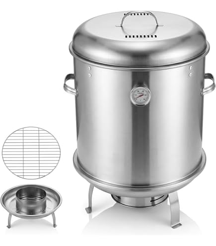 Amazon.co.jp: ZVGT 吊り下げ式燻製グリル SUS430 40型 温度計付き BBQ