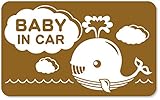 imoninn BABY in car ステッカー　【マグネットタイプ】　No.33　クジラさん　（ゴールドメタリック）