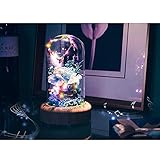 Eternal Flower Forバレンタインの日、micro-landscape Wishingボトルテーブルランプ、Pawaca充電式Bluetoothスピーカーナイトライト、LED雰囲気ランプ
