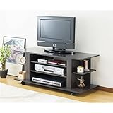 たっぷり収納テレビ台/テレビボード 【幅100cm】 可動棚2枚/キャスター付き 42型液晶対応 ダークブラウン