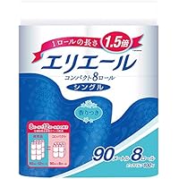 エリエール トイレットペーパー 1.5倍巻き 90m×8ロール シングル パルプ100% リラックス感のある香り