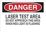 Brady 42840 Aluminum Radiation & Laser Sign, 10" X 14", Legend "Laser Test Area Do Not Approach This