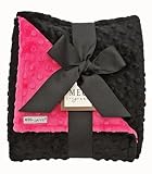 MEG Original Hot Pink & Black Baby Girl Minky Dot Blanket by MEG Original