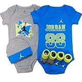 NIKE(ナイキ)エア・ジョーダン Air Jordan 男の子用グレーx水色JORDAN88エアジョーダン(JUMPMAN)半袖ボディスーツ5点セット [並行輸入品]