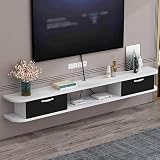 テレビキャビネット壁掛け 多機能収納 フローティングTVキャビネット、壁掛けTVキャビネット、壁掛けルーターラック2段引き出し付きウォールキャビネット、省スペースウォールシェルフ浮動棚セットトップボックス、ルータのDVDプレヤーストレージレ(A,160cm)